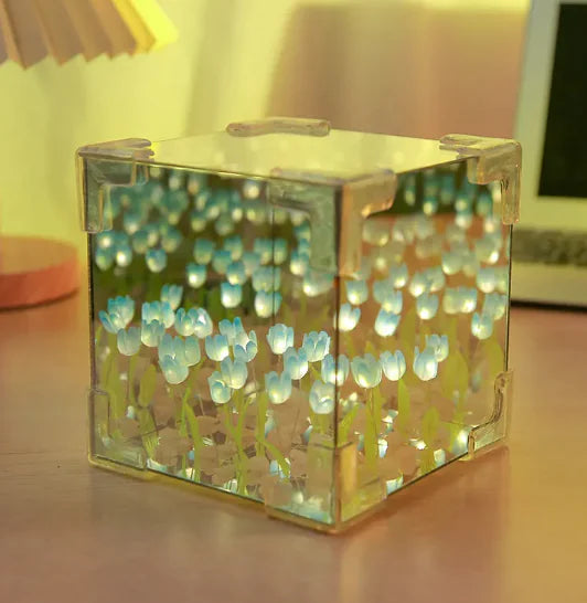 Flower Sea Rubik's Cube Tulip Three-dimensional Small Night Lamp